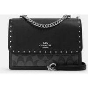 Coach Klare Crossbody Bag, Black Leather, Silver Hardware